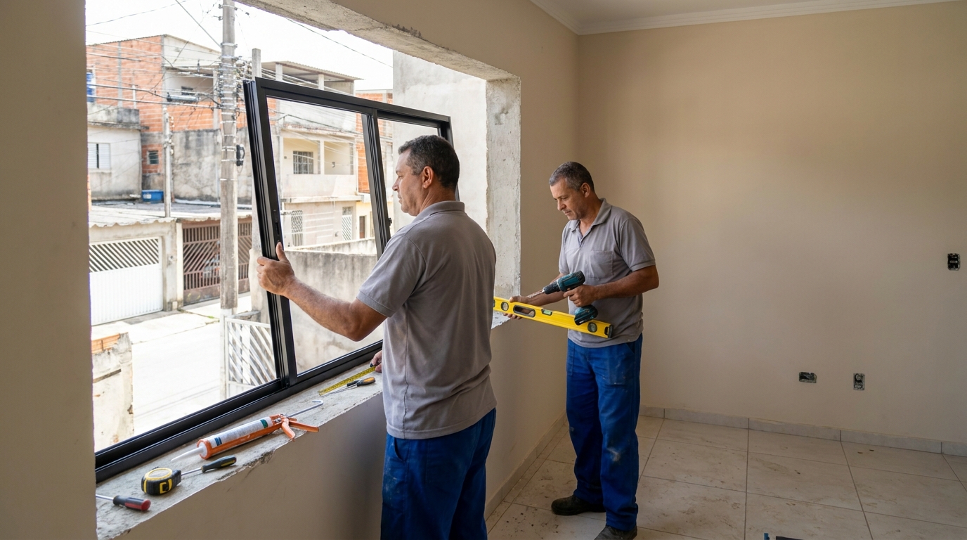 Esquadria de alumínio com vista para rua em João Pessoa-PB
